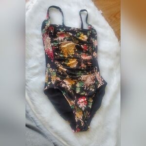 Johnny Was All Over Floral Print Bathing Suit, Size Small
